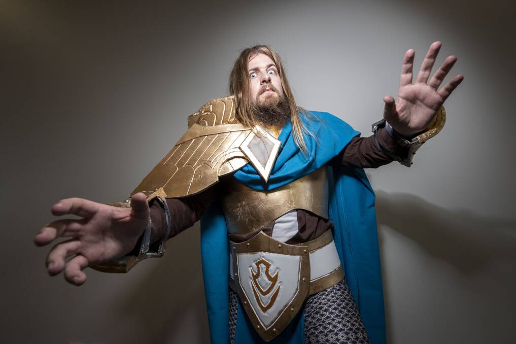 Kane Kennedy dressed as Uther Lightbringer from World of Warcraft. Photo: AAP/Glenn Hunt.