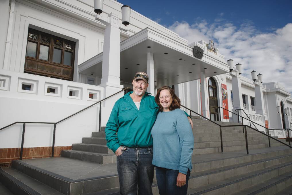 Jim and Wendy Starkey are the descendants of two former Prime Ministers Joseph Lyons and Billy Hughes. The couple were visiting Canberra this week. Photo: Sitthixay Ditthavong