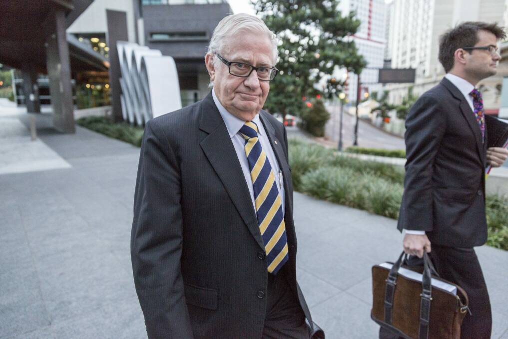 QC Ian Hanger leaving the Brisbane Magistrates Court after a day of hearings into at Royal Commission into the Federal Government's Home Insulation Program. Photo: Glenn Hunt