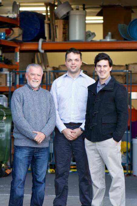 Nexus eWater co-founders Craig Richmond, Tom Wood and Andrew Hermann at the Fyshwick office.  Photo: Supplied