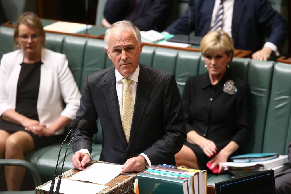"The terrorists want us to bend to their will, to be frightened...": Prime Minister Malcolm Turnbull speaks about the Paris attacks during question time on Monday. Photo: Andrew Meares