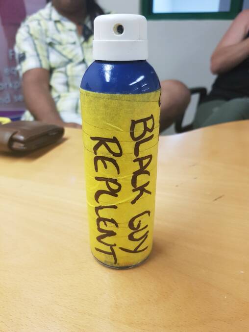 Mr Tupetagi says he was given this canister when he asked his employer for sunscreen. Photo: Supplied
