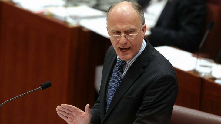 Senator Eric Abetz's name is being removed from electronic notice boards in the ATO discussing the current pay dispute. Photo: Alex Ellinghausen