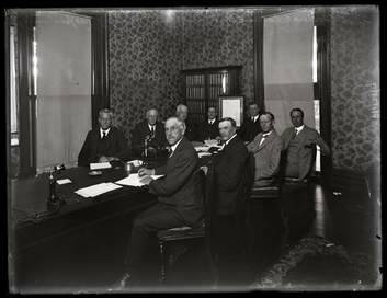 The first meeting of the federal cabinet at Yarralumla House, held on Wednesday, January 30, 1924.