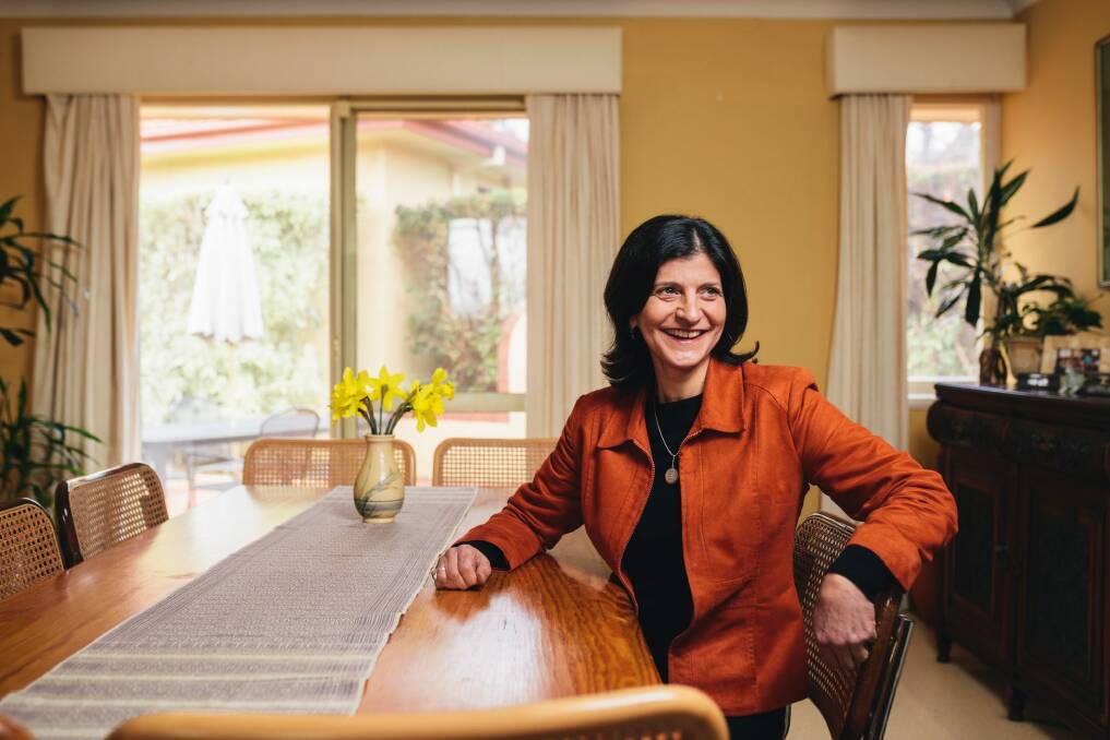 Portrait of Marea Fatseas at home in Yarralumla. She is standing as an independent in the ACT Election. Photo: Rohan Thomson