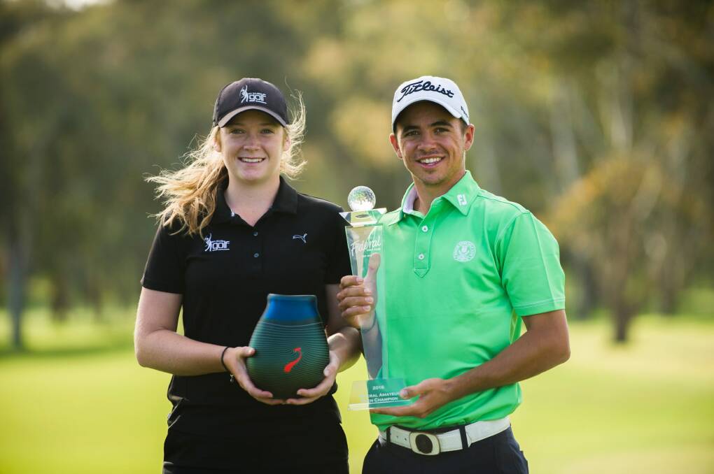 Amelia Garvey and Austin Bautista are the 2016 Federal Amateur Open champions. Photo: Rohan Thomson
