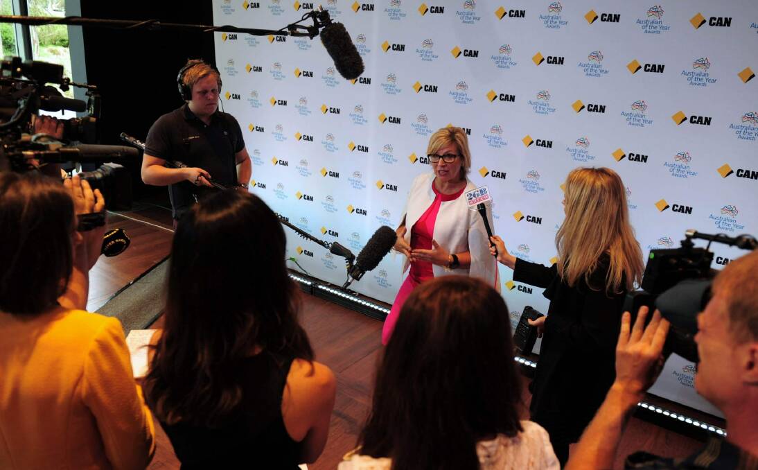 Rosie Batty, giving her final interviews before delivering a final speech, as Australian of the Year. Photo: Graham Tidy