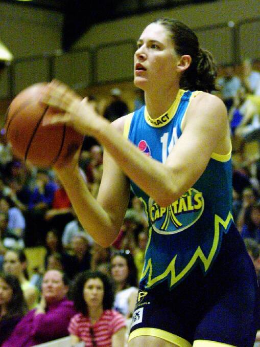 Jackson, pictured for the capitals in 2001 played in Canberra, and for the Opals, for almost 20 years. Photo: Paul Harris