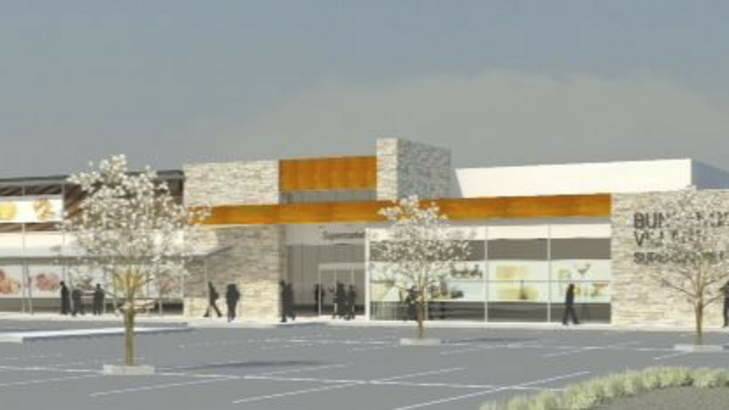 An artist's impression of a proposed new supermarket which will be developed by the Krnc Group of Canberra. Photo: Supplied