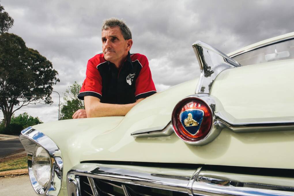 Holden collector Julius Goboly with some of his collection at home in Chisholm. Photo: Rohan Thomson