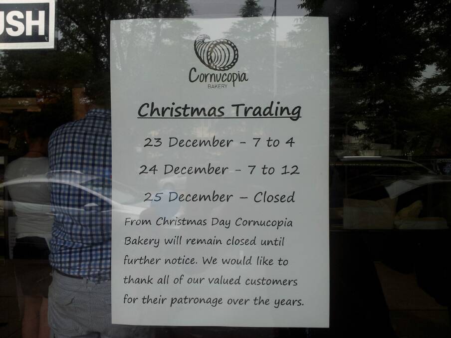 Cornucopia closed its doors, possibly for good, on Christmas Eve.