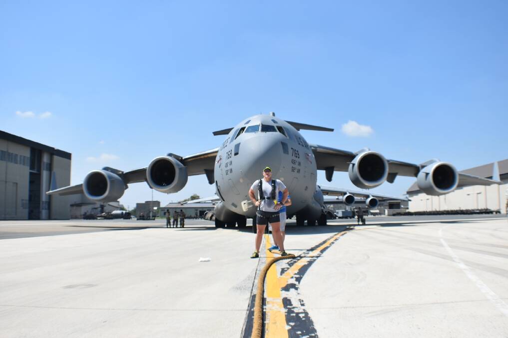 AFP strongman Grant Edwards will attempt to pull a 190 tonne plane to raise mental health awareness. Photo: Supplied
