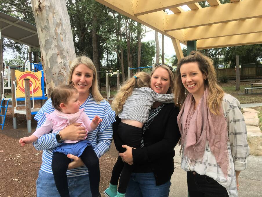 Mansfield families have been hit with Brisbane's biggest rate rise in the 2018-19 budget, with parents (from left) Sinead Higgins, Larissa McCrea and Phoebe Francey concerned about the flow-on effects. Photo: Lucy Stone