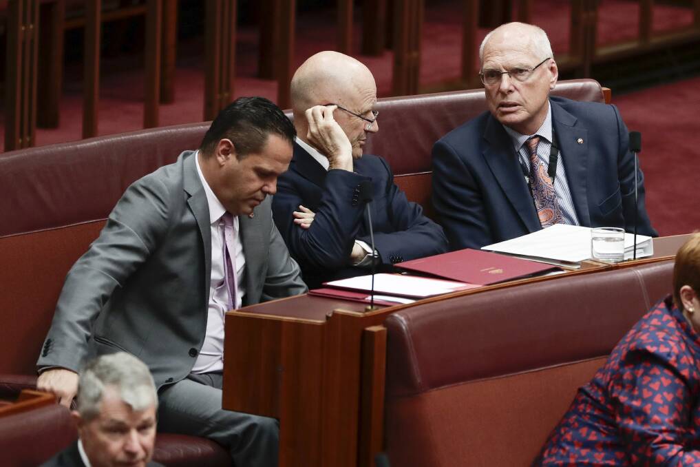 Senator Jim Molan (right) has been placed in the unwinnable fourth position on the Coalition ticket. Photo: Alex Ellinghausen