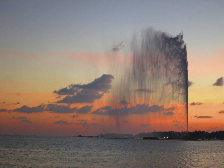 Victor, a well-travelled photography enthusiast who posts a blog called Photo Back Story on the WordPress website, took this stunning picture of the world's tallest water jet, King Fahd's fountain in Jeddah, Saudi Arabia. Its plume reaches 260 metres, almost twice the height of Canberra's Captain Cook Fountain.

 Photo: Photo Back Story 