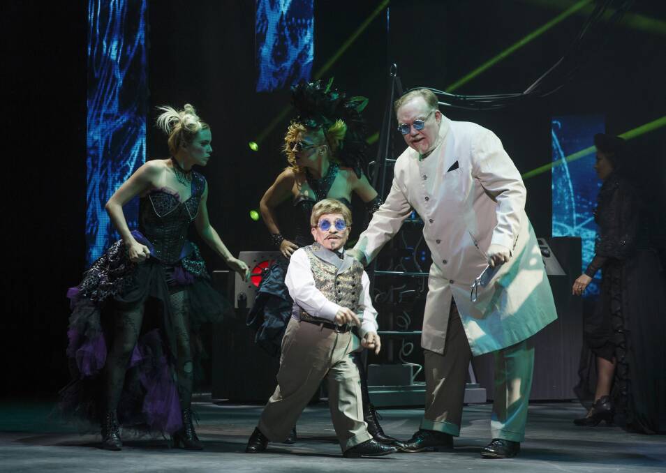 The Inventor, aka Kevin James (far right) with cast members from 'The Illusionists'. Photo: Joan Marcus