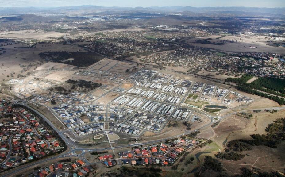 An aerial photo of the Canberra suburb of Crace. Photo: Supplied