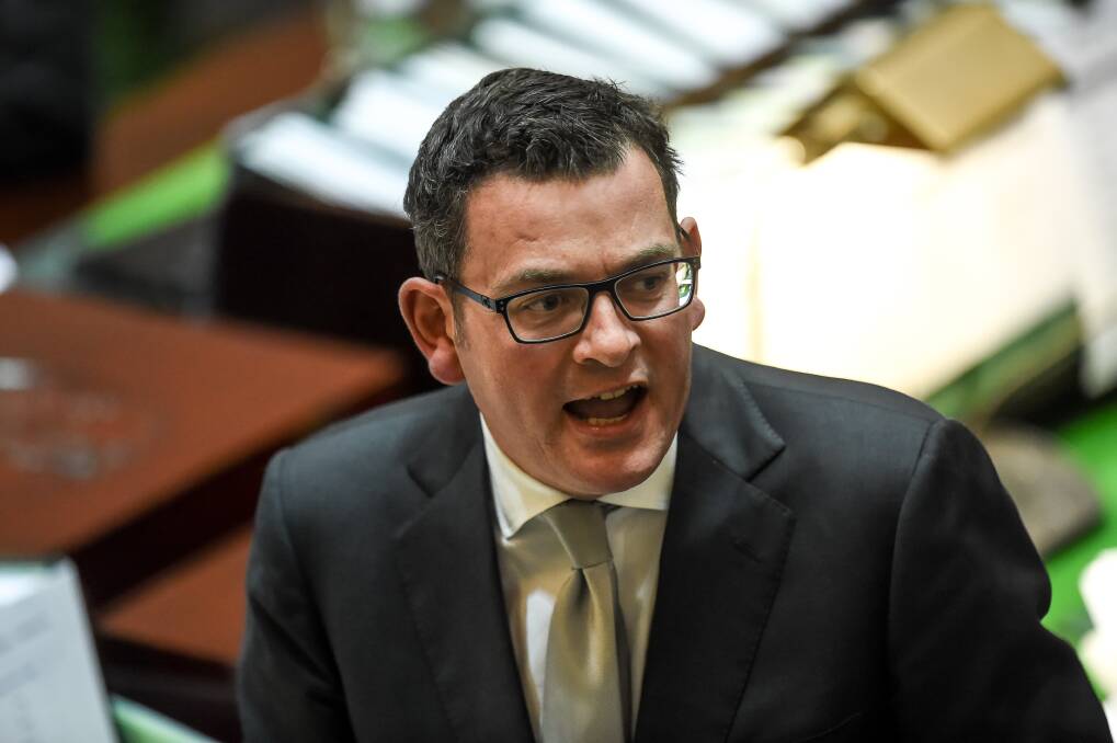 Daniel Andrews in Parliament on Tuesday. Photo: Justin McManus