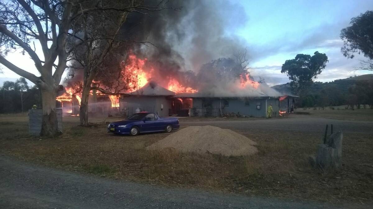 The early morning fire in April on Easter Sunday morning. Photo: Supplied