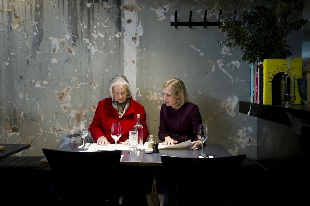 Katy Gallagher and her Chief of Staff Margaret Gillespie have lunch at A. Baker in New Acton. Photo: Jay Cronan