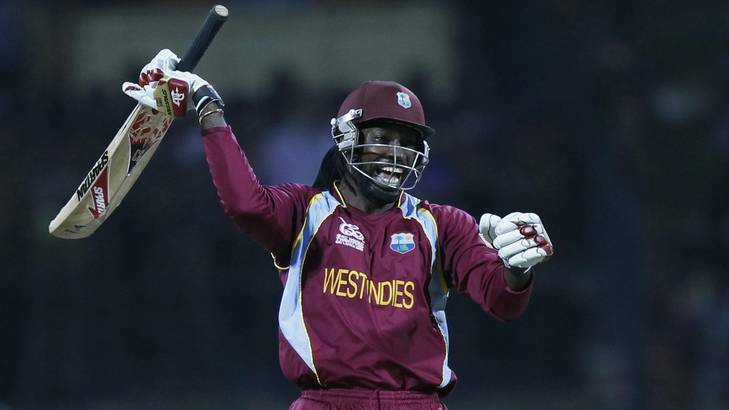 Tickets are now on sale to see the West Indies' Chris Gayle play in Canberra next year. Photo: DINUKA LIYANAWATTE