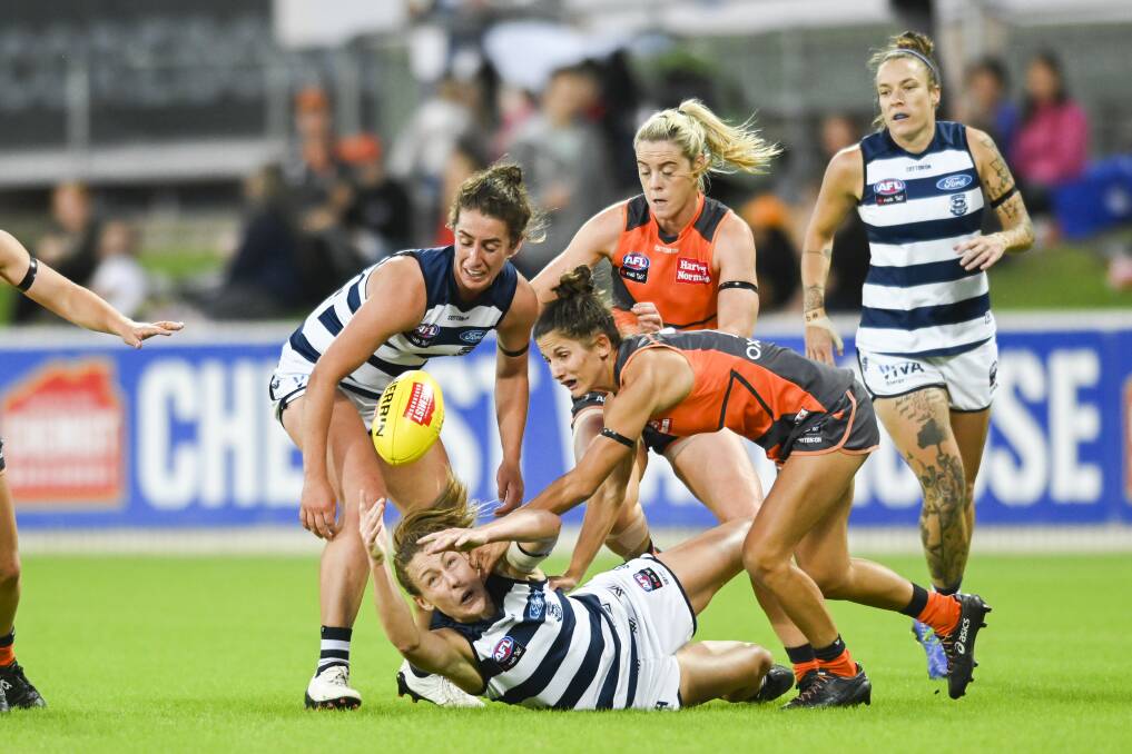 The heat is on as the Cats and Giants clash in Canberra. Photo: Rohan Thomson