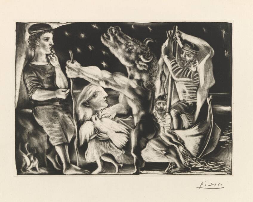 'Blind minotaur led by a little girl at night', 1934-35. ©  Pablo Picasso/Succession Picasso. Photo: Licensed by Copyright Agency