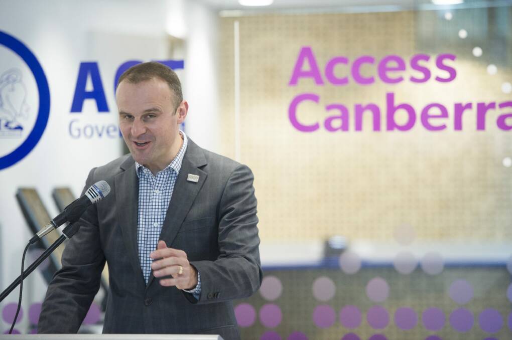 ACT Chief Minister Andrew Barr will appoint a new chief digital officer. Photo: Jay Cronan