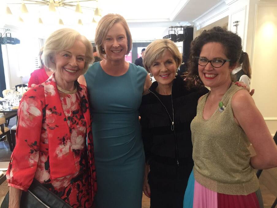 Former Governor General Quentin Bryce, 7:30 host Leigh Sales, Foreign Minister Julie Bishop and ABC presenter Annabel Crabb at the Australian Women's Weekly event on Wednesday evening. Photo: https://twitter.com/JulieBishopMP