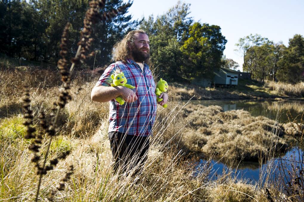 Max Gambale in his 'swamp' at the Jerrabomberra Wetlands. Photo: Elesa Kurtz