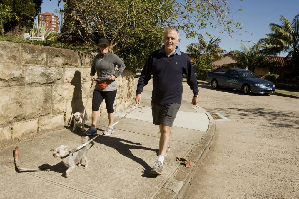 Malcolm Turnbull, as a slightly more portly leader of the opposition, in 2009, getting some exercise. The now prime minister says exercise is key to mental wellbeing.