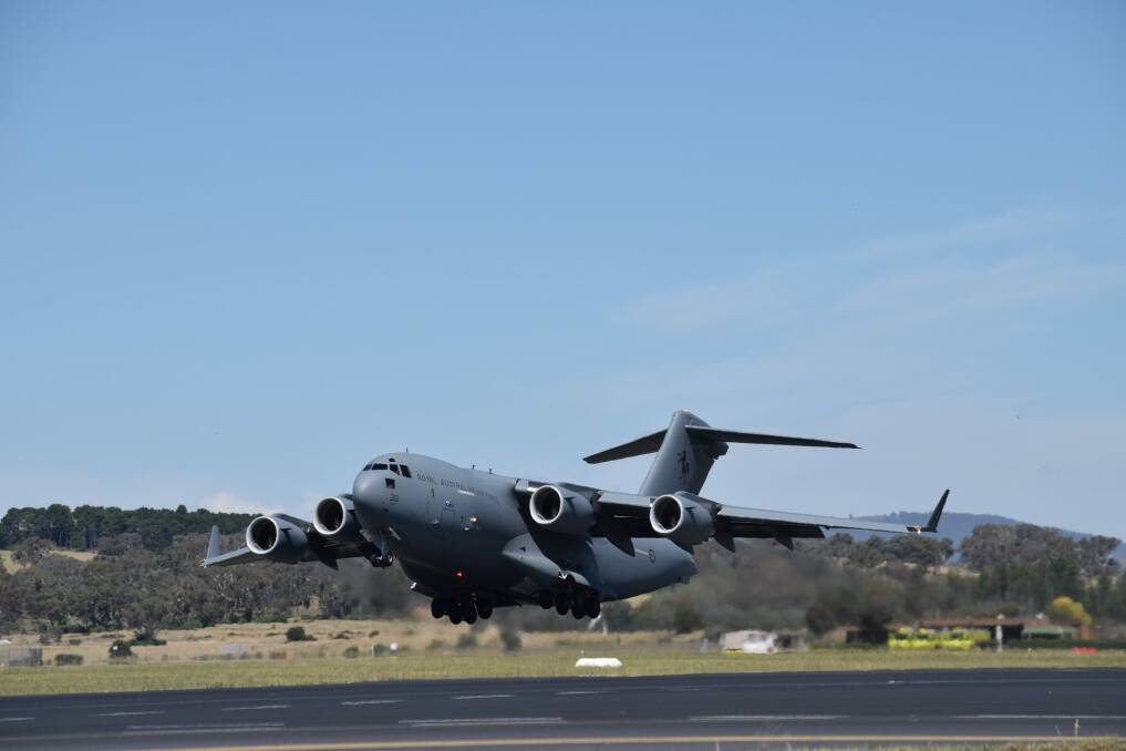 The C-17A Globemaster has a wing span of 51.75m.
 Photo: Supplied