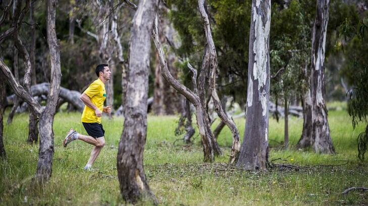 Tim Mayfield trains near his home in Watson. Photo: Rohan Thomson