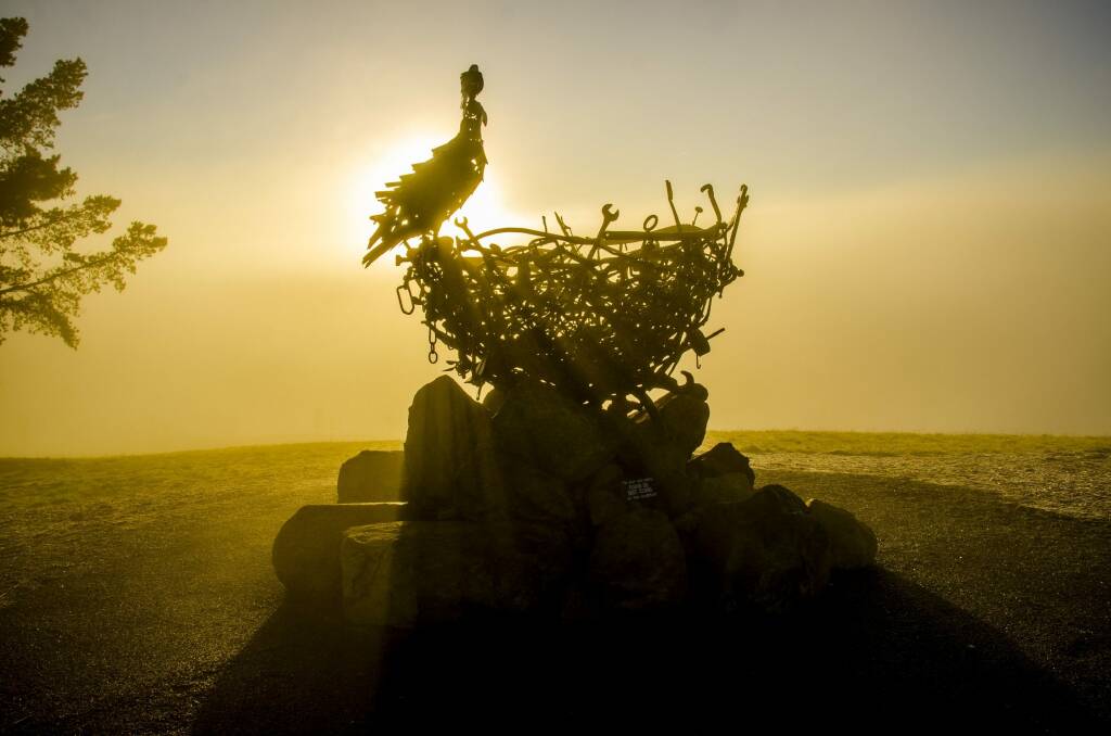 Dylan Valentine's picture of the sun rising above the clouds at the National Arboretum. Photo: Dylan Valentine