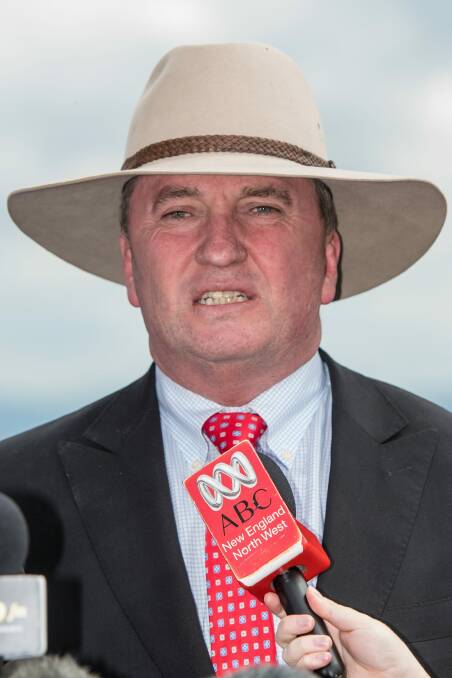 Barnaby Joyce at a press conference in Tamworth following the verdict. Photo: Peter Hardin/Northern Daily Leader