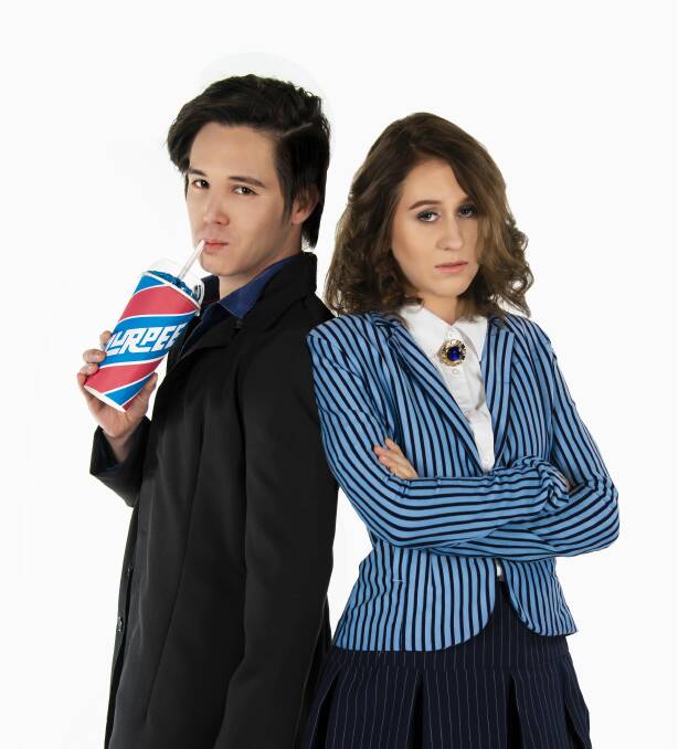 JD (Will Huang) and Veronica (Belle Nicol) in Dramatic Productions' <i>Heathers the Musical</i>. Photo: Janelle McMenamin