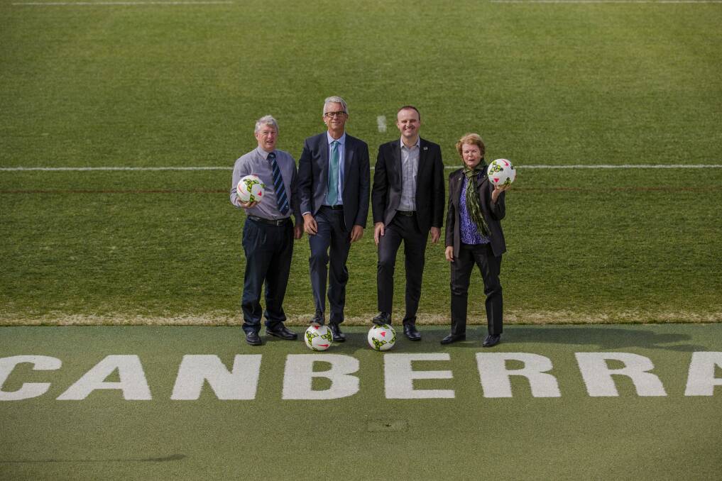 Chasing games: ACT Chief Minister Andrew Barr is keen to lure more elite soccer to Canberra. Photo: Jamila Toderas