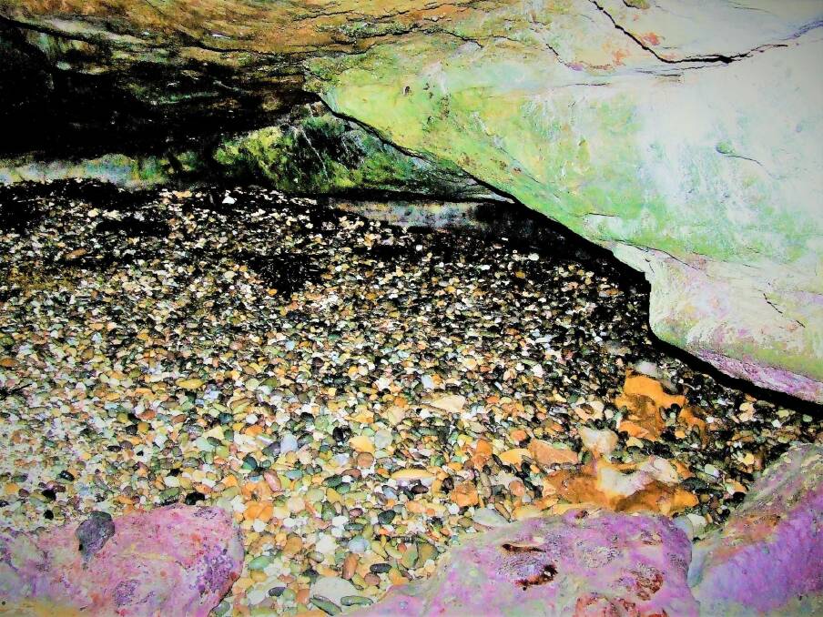 More singing stones, these ones in a secret cavern at North Head, near Batemans Bay. Photo: Erwin Feeken
