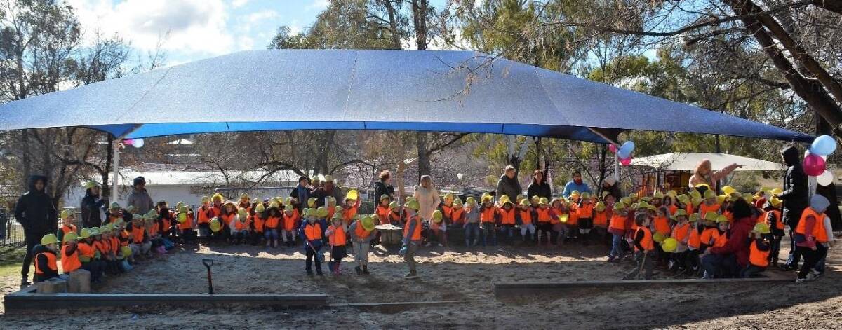 The high-vis turning of the sod ceremony at the French Australian  Preschool in Red Hill. Photo: Supplied