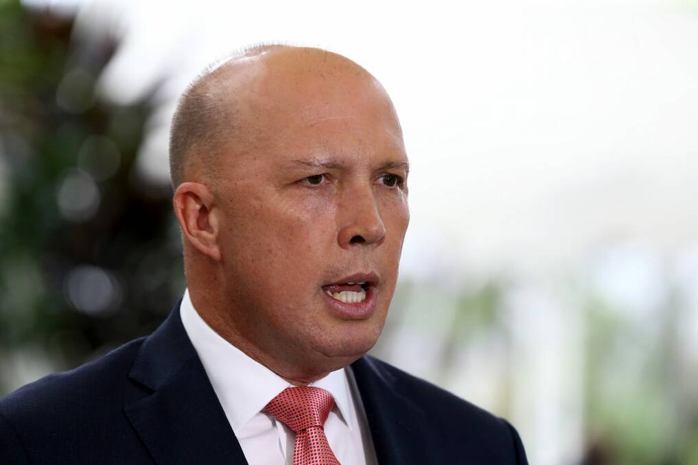 Minister for Home Affairs Peter Dutton. Photo: David Clark