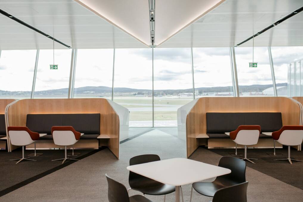 Floor-to-ceiling windows provide natural light and a clear view of the runways. Photo: Jamila Toderas