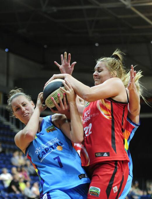 Stephanie Talbot, left, has been picked in the Australian Opals squad. Photo: Melissa Adams