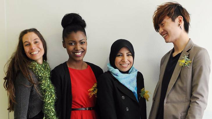 Four new faces of Australia, from left, Sarah Balduchelli, Siobhan Frankis,  Raihan Ismail and Lex Koh. Photo: Colleen Petch