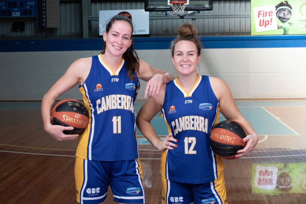 Keely Froling and Kate Gaze suited up for Canberra last year. Photo: Basketball ACT