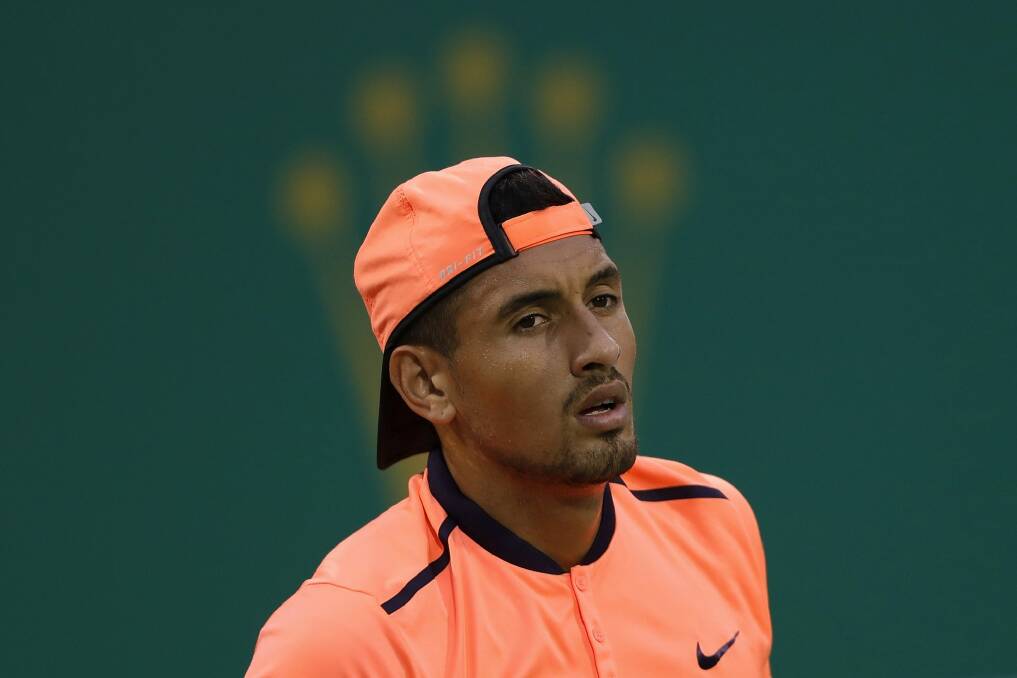 Nick Kyrgios is banned from the tour for eight weeks. Photo: Getty Images
