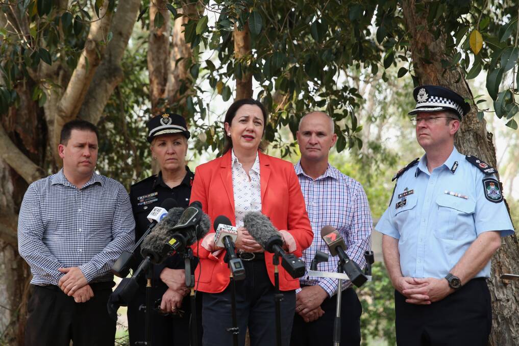 Queensland Premier Annastacia Palaszczuk announced the Queensland Bushfire Appeal on Friday while visiting Miriam Vale. Photo: Jack Tran/ Office of the Premier