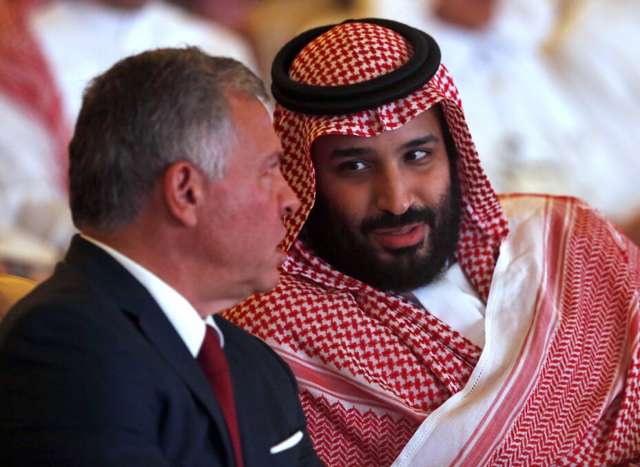 Jordan's King Abdullah II, left, listens to Saudi Crown Prince Mohammed bin Salman. Photo: AP