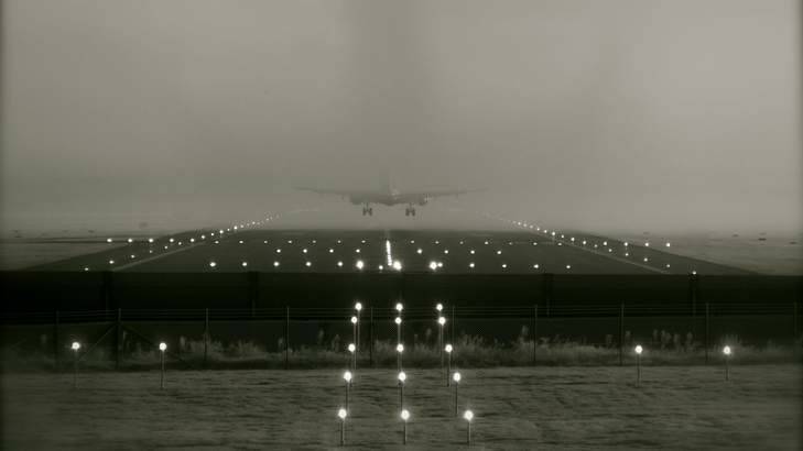 Second prize in 2012 went to this shot of a foggy Canberra airport. Photo: Kiri Schultz