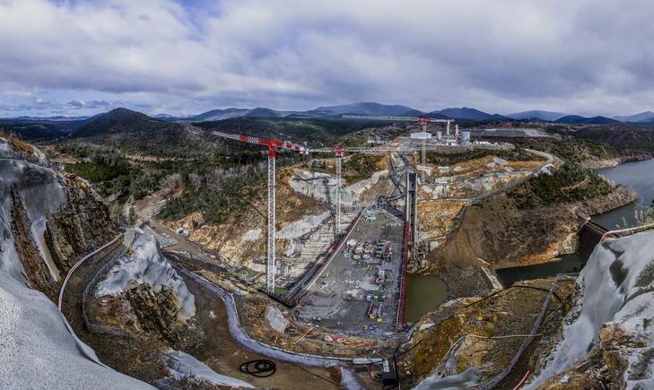 A panoramic view at the Enlarged Cotter Dam Open Day Photo: Rohan Thomson