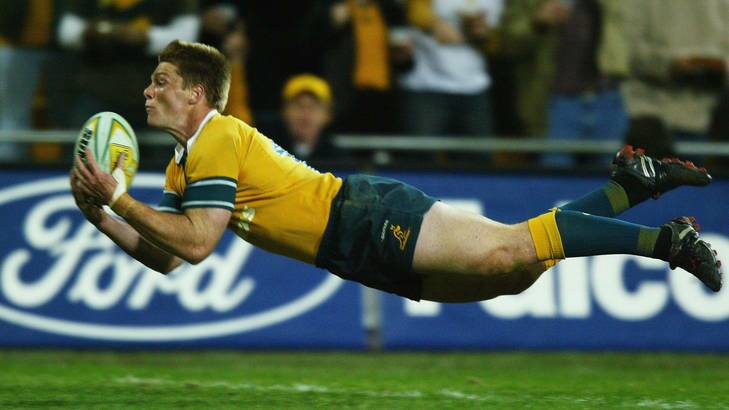 Clyde Rathbone in his prime for the Wallabies. Photo: Getty Images